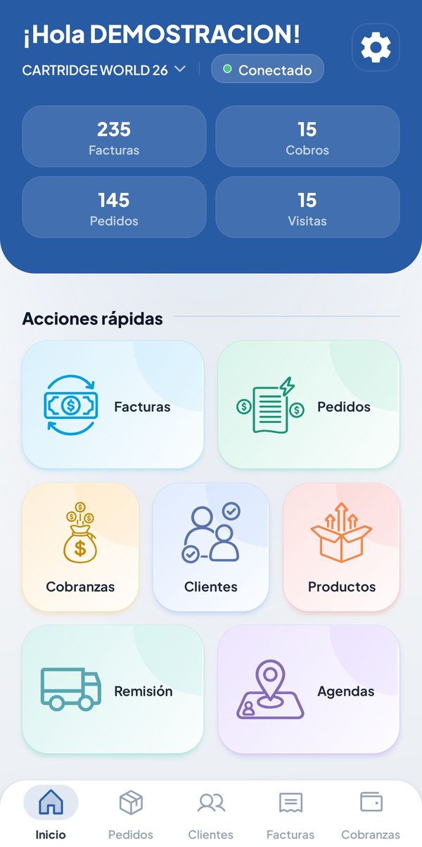 Inicio de Siga Mobile con totales del día y accesos rápidos
