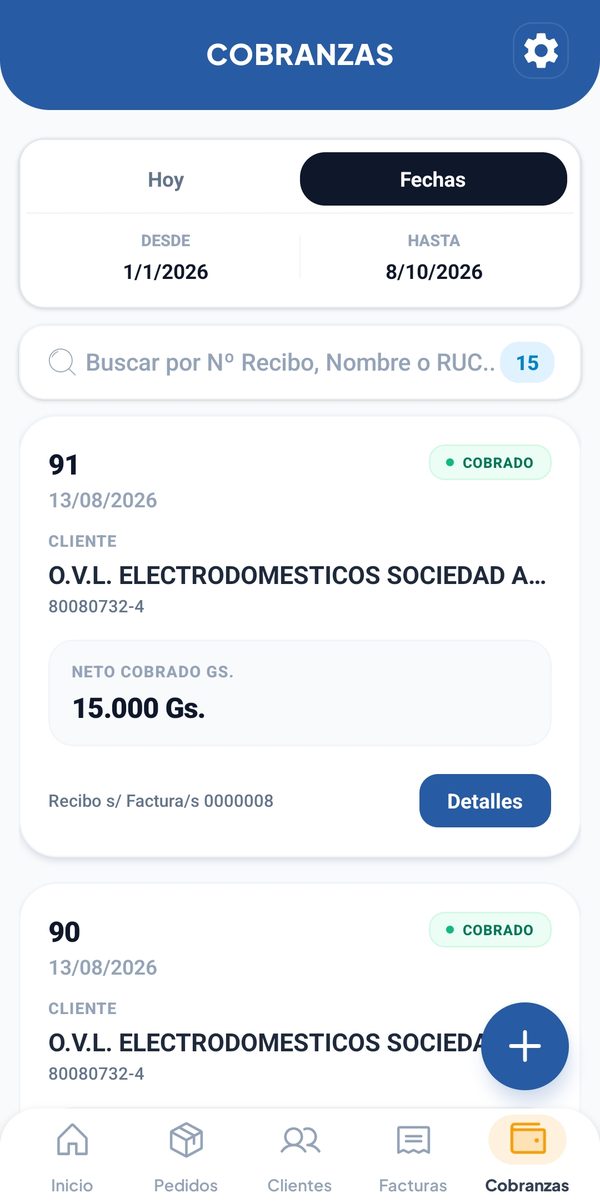 Listado de cobranzas