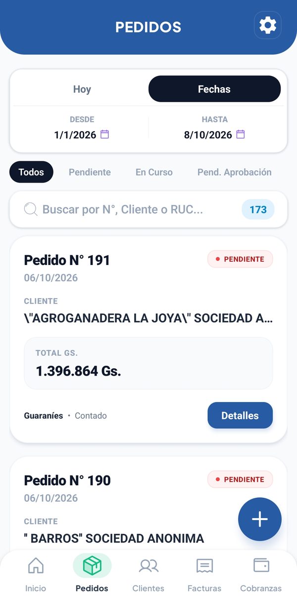 Listado de pedidos con estados
