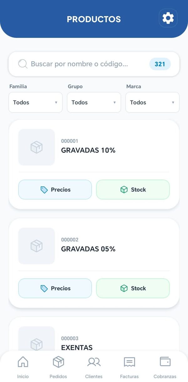 Catálogo de productos